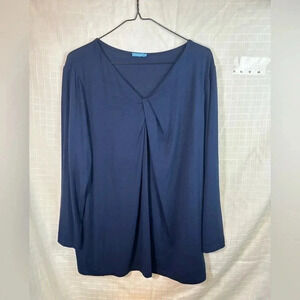 Women J Mclaughlin  Soft Feel  Navy Blue Twist Front Shirt Size M